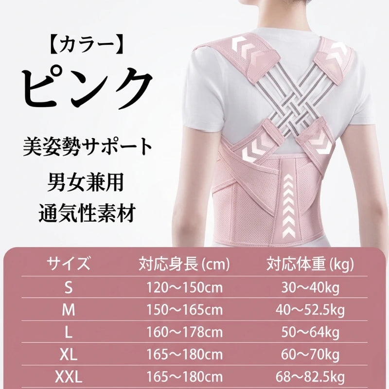 調整可能な姿勢矯正ベルト 背中サポート 脊椎アライメント ウエストトレーナー 男女兼用 腹部ウエスト矯正