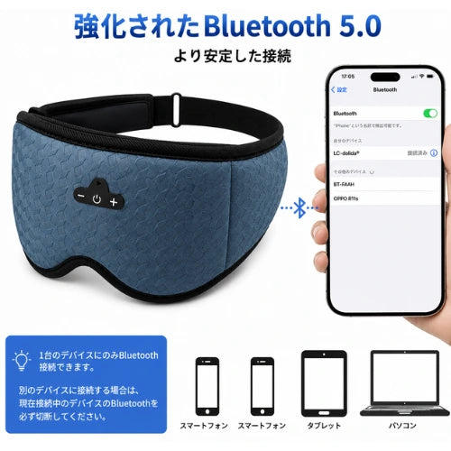 「カーテンを閉めても眠れない…」光をしっかり遮り、外の音をリラックスサウンドで包み込むMusic Sleep Mask